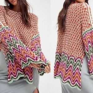 Free People Heatwave Beautiful Boho Pullover Sweater